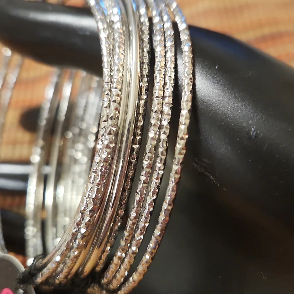 Silvertone Bangle Bracelets
